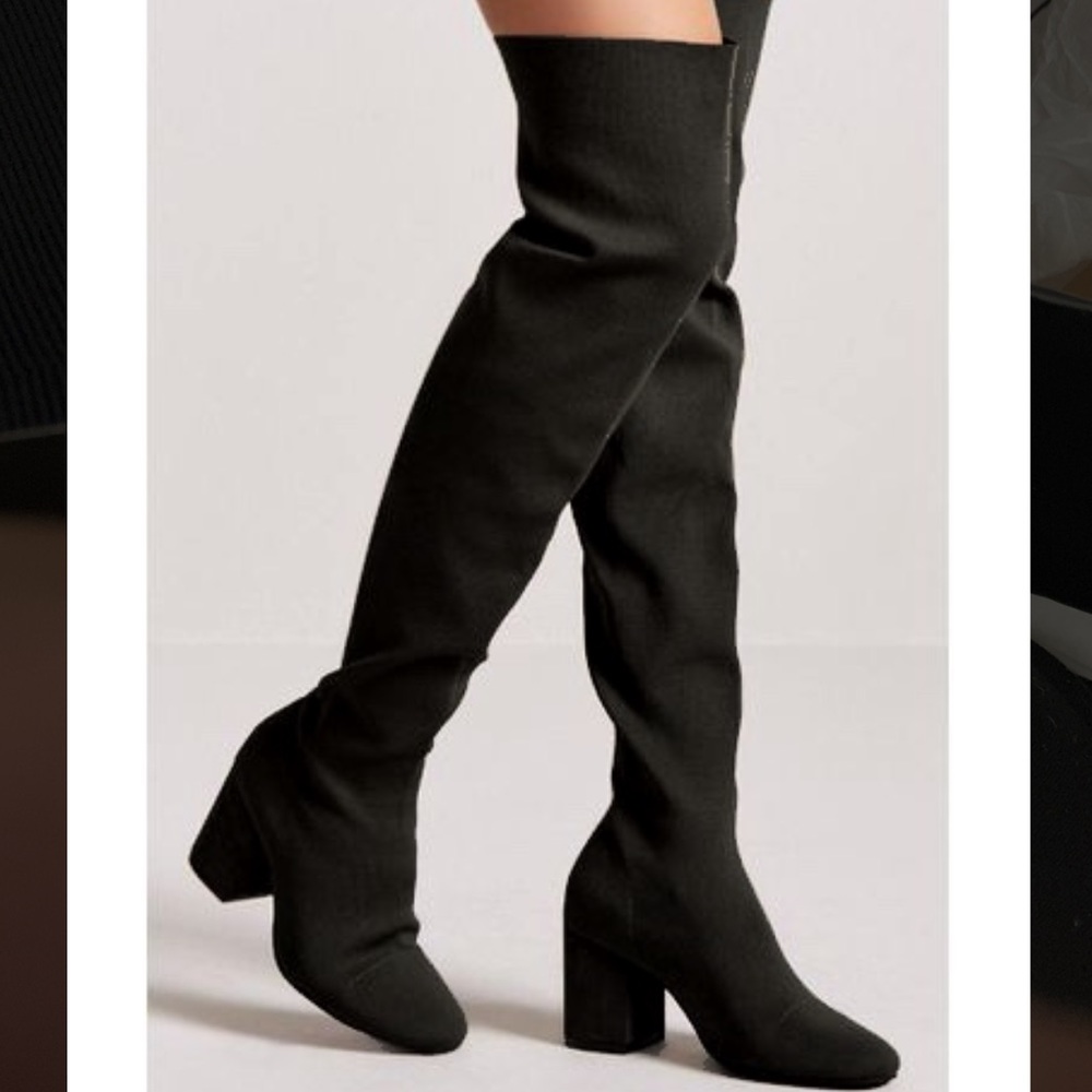 Ribbed Knit Over the Knee Boots
